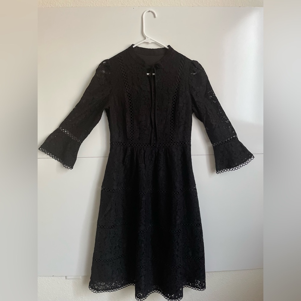 Black Lace Dress in good condition. Brand Morerich